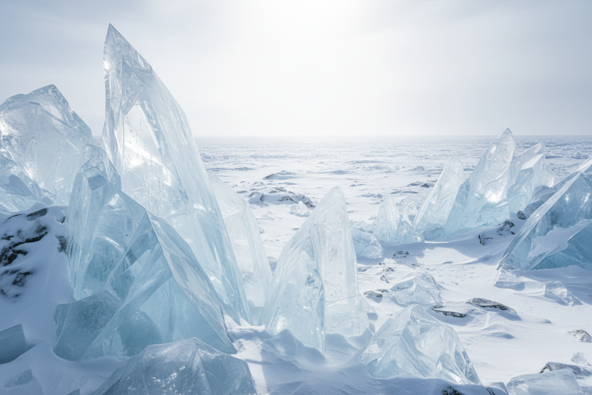 Cinematic Crystal Frozen Landscape